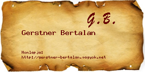 Gerstner Bertalan névjegykártya